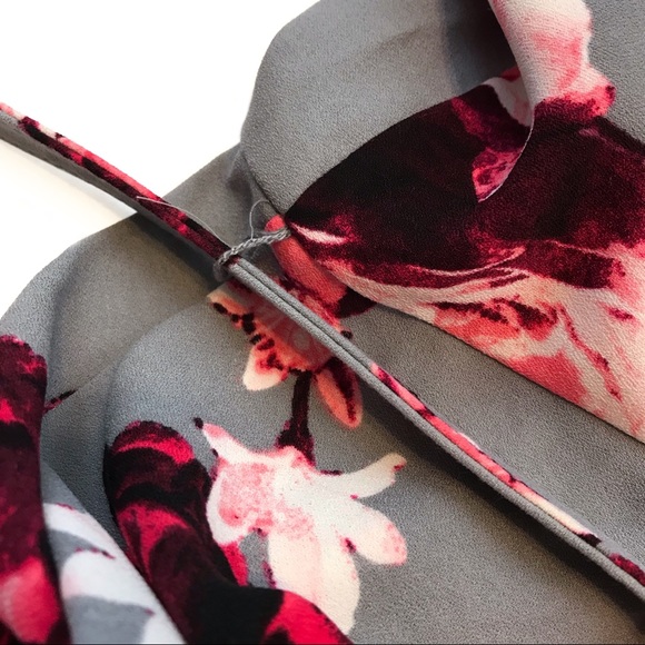 [SOLD] NY&C Eva Mendes Gray Floral Dress - Picture 5 of 7